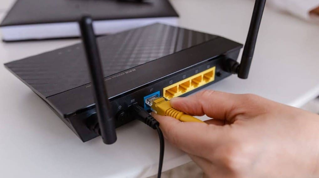 Ethernet cable connection